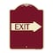 Signmission Exit With Right Arrow Heavy-Gauge Aluminum Architectural Sign, 24" H, 18" L, BU-1824-24606 A-DES-BU-1824-24606 - alternate 1